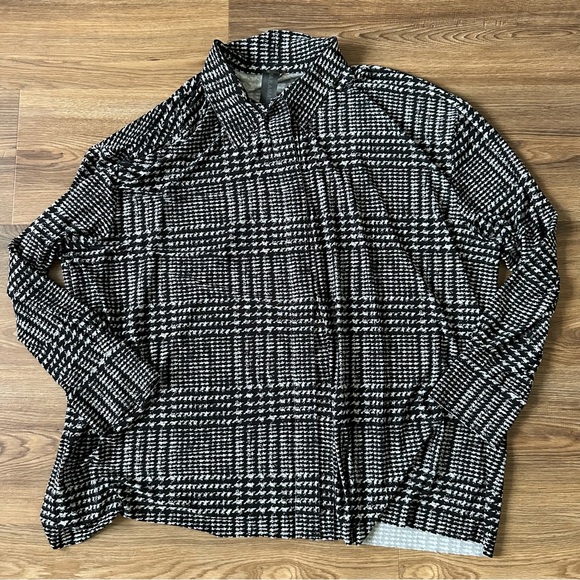 Norma Kamali Oversized Boyfriend NK Button Up Shirt Glenn Plaid Revolver Large - Picture 2 of 9